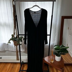 SHEIN Black Long Sleeve Maxi Dress